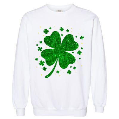Sparkle Clover Irish For St Patricks & Pattys Day Garment-Dyed Sweatshirt