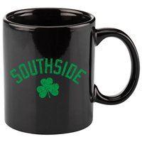 Southside Chicago Irish Shamrock Distressed Green Print Funny Gift 11oz C Handle Ceramic Mug