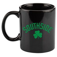 Southside Chicago Irish Shamrock Distressed Green Print Funny Gift 11oz C Handle Ceramic Mug