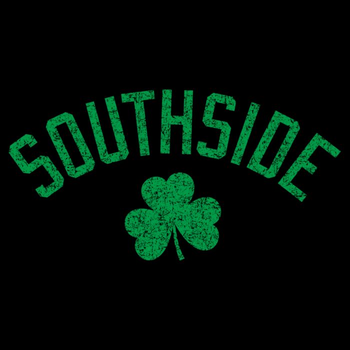 Southside Chicago Irish Shamrock Distressed Green Print Funny Gift Drawstring Bag