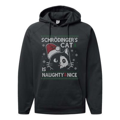 SchröDingerS Cat Is Naughty And Nice Physicist Christmas Performance Fleece Hoodie