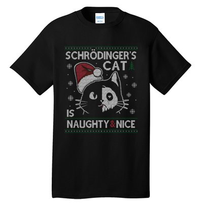 SchröDingerS Cat Is Naughty And Nice Physicist Christmas Tall T-Shirt