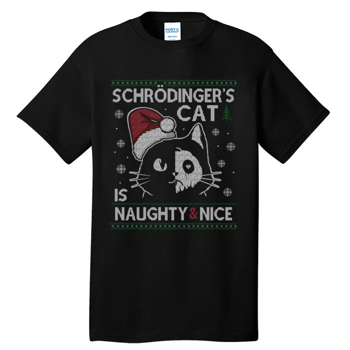 SchröDingerS Cat Is Naughty And Nice Physicist Christmas Tall T-Shirt