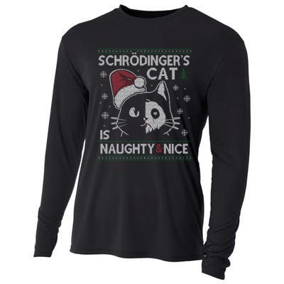 SchröDingerS Cat Is Naughty And Nice Physicist Christmas Cooling Performance Long Sleeve Crew