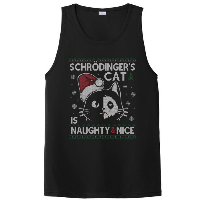 SchröDingerS Cat Is Naughty And Nice Physicist Christmas PosiCharge Competitor Tank