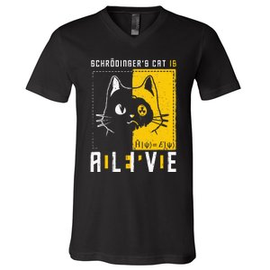 SchrodingerS Cat Is Dead And Alive Quantum Physics V-Neck T-Shirt