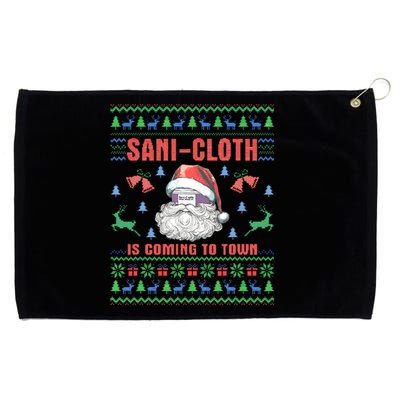 Sani Cloth Is Coming To Town Retro Santa Christmas Nurse Rn Gift Grommeted Golf Towel