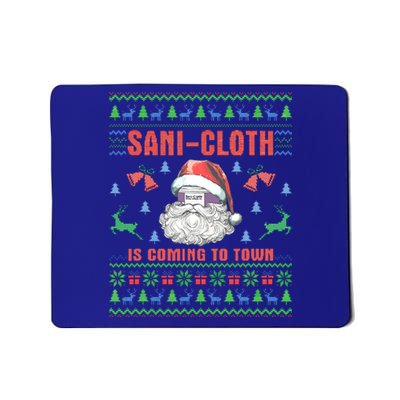 Sani Cloth Is Coming To Town Retro Santa Christmas Nurse Rn Gift Mousepad