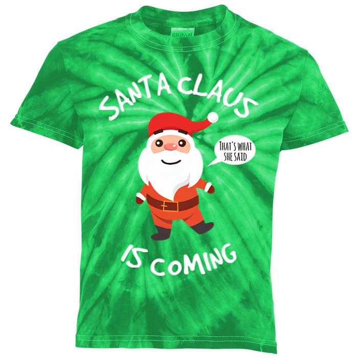 Santa Claus Is Coming Christmas Kids Tie-Dye T-Shirt