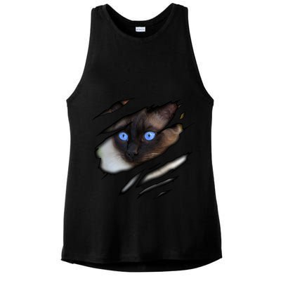 Siamese Cat In Me Design Cadesign Purebred Cat Gift Ladies PosiCharge Tri-Blend Wicking Tank