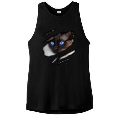 Siamese Cat In Me Design Cadesign Purebred Cat Gift Ladies PosiCharge Tri-Blend Wicking Tank