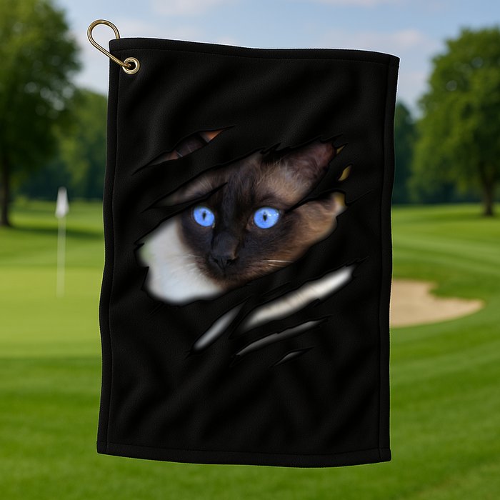 Siamese Cat In Me Design Cadesign Purebred Cat Gift Golf Towel
