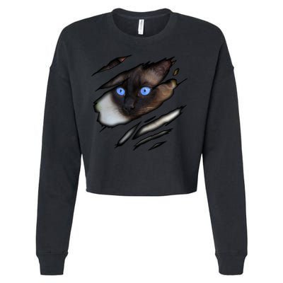 Siamese Cat In Me Design Cadesign Purebred Cat Gift Cropped Pullover Crew