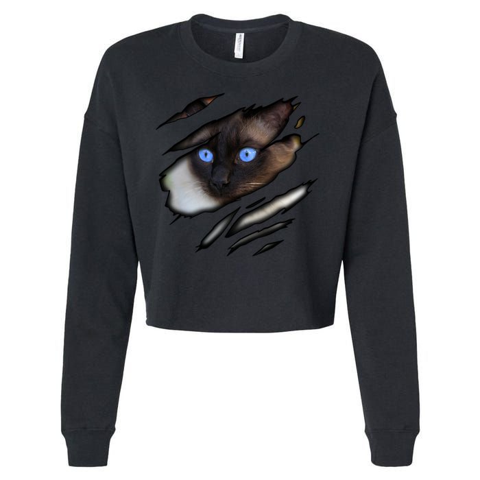 Siamese Cat In Me Design Cadesign Purebred Cat Gift Cropped Pullover Crew