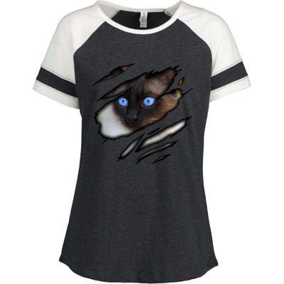 Siamese Cat In Me Design Cadesign Purebred Cat Gift Enza Ladies Jersey Colorblock Tee