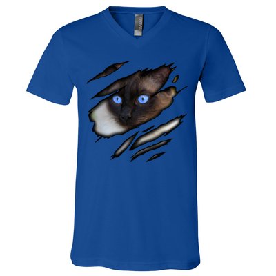 Siamese Cat In Me Design Cadesign Purebred Cat Gift V-Neck T-Shirt
