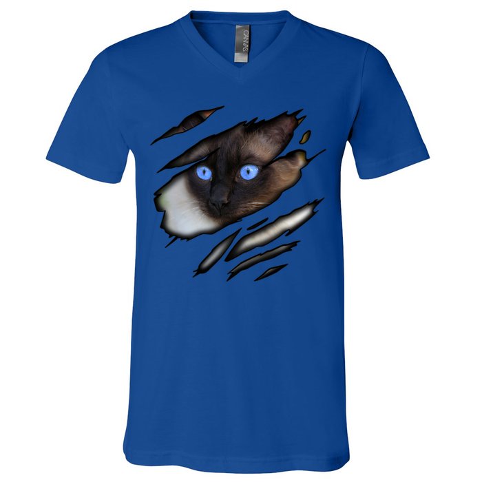 Siamese Cat In Me Design Cadesign Purebred Cat Gift V-Neck T-Shirt