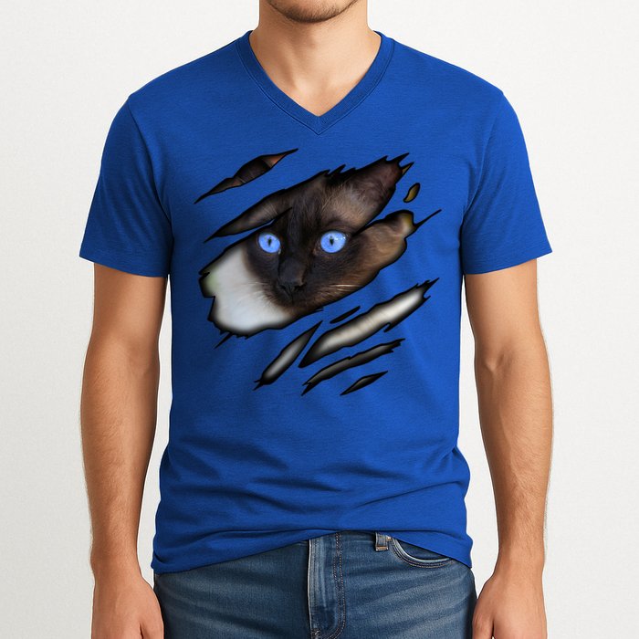Siamese Cat In Me Design Cadesign Purebred Cat Gift V-Neck T-Shirt