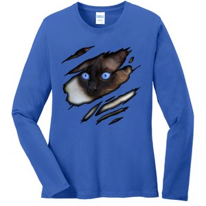 Siamese Cat In Me Design Cadesign Purebred Cat Gift Ladies Long Sleeve Shirt