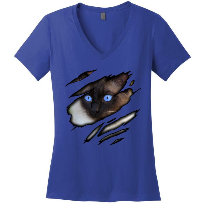 Siamese Cat In Me Design Cadesign Purebred Cat Gift Women's V-Neck T-Shirt