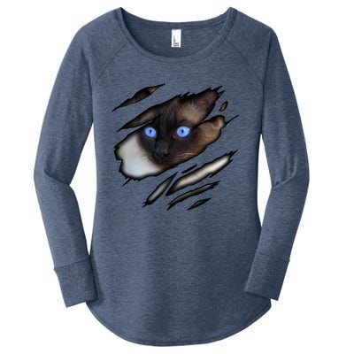 Siamese Cat In Me Design Cadesign Purebred Cat Gift Women's Perfect Tri Tunic Long Sleeve Shirt