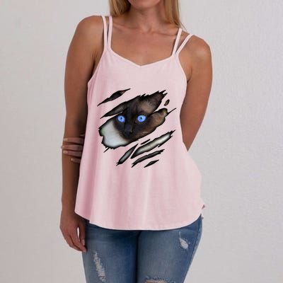 Siamese Cat In Me Design Cadesign Purebred Cat Gift Women's Strappy Tank