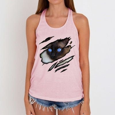 Siamese Cat In Me Design Cadesign Purebred Cat Gift Women's Knotted Racerback Tank