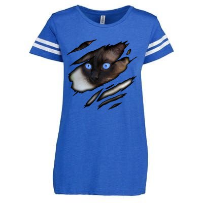 Siamese Cat In Me Design Cadesign Purebred Cat Gift Enza Ladies Jersey Football T-Shirt