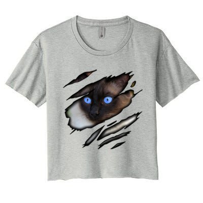 Siamese Cat In Me Design Cadesign Purebred Cat Gift Women's Crop Top Tee