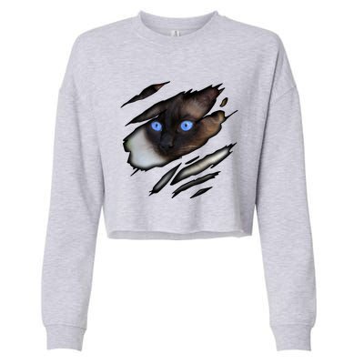 Siamese Cat In Me Design Cadesign Purebred Cat Gift Cropped Pullover Crew