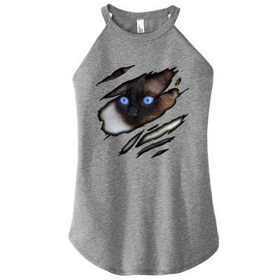 Siamese Cat In Me Design Cadesign Purebred Cat Gift Women's Perfect Tri Rocker Tank