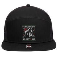 SchröDingerS Cat Is Naughty And Nice Physicist Christmas Cute Gift 7 Panel Mesh Trucker Snapback Hat