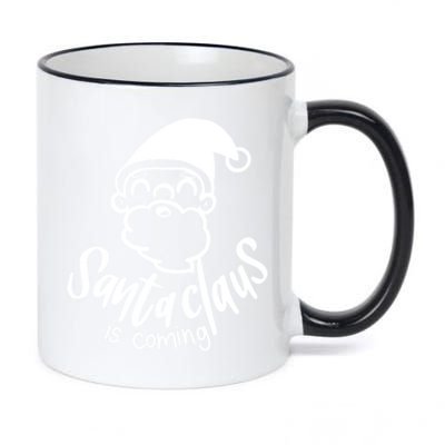 Santa Claus Is Coming Christmas Pajamas Gift 11oz Black Color Changing Mug