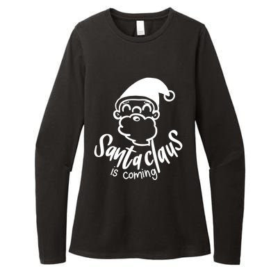 Santa Claus Is Coming Christmas Pajamas Gift Womens CVC Long Sleeve Shirt