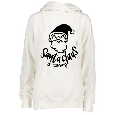 Santa Claus Is Coming Christmas Pajamas Gift Womens Funnel Neck Pullover Hood