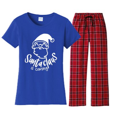 Santa Claus Is Coming Christmas Pajamas Gift Women's Flannel Pajama Set