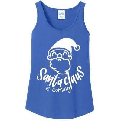 Santa Claus Is Coming Christmas Pajamas Gift Ladies Essential Tank