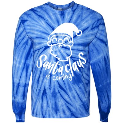 Santa Claus Is Coming Christmas Pajamas Gift Tie-Dye Long Sleeve Shirt