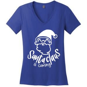 Santa Claus Is Coming Christmas Pajamas Gift Women's V-Neck T-Shirt