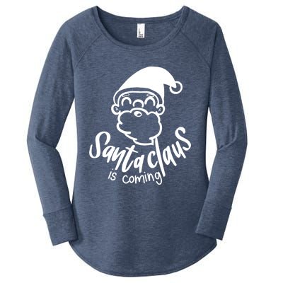 Santa Claus Is Coming Christmas Pajamas Gift Women's Perfect Tri Tunic Long Sleeve Shirt