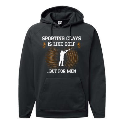 Sporting Clays Is Like Golf But For Trap Skeet Shooting Performance Fleece Hoodie