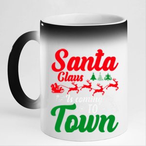 Santa Claus Is Coming Funny Christmas Xmas Meaningful Gift 11oz Black Color Changing Mug