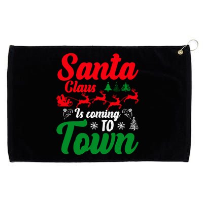 Santa Claus Is Coming Funny Christmas Xmas Meaningful Gift Grommeted Golf Towel