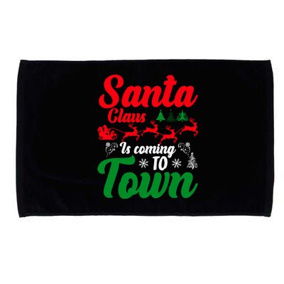 Santa Claus Is Coming Funny Christmas Xmas Meaningful Gift Microfiber Hand Towel