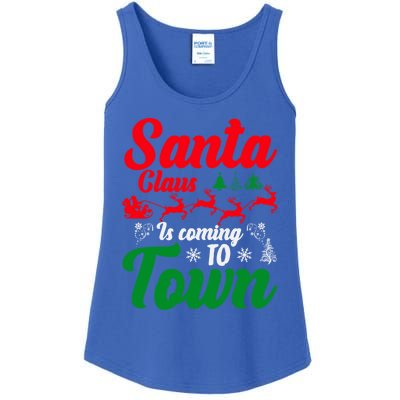 Santa Claus Is Coming Funny Christmas Xmas Meaningful Gift Ladies Essential Tank