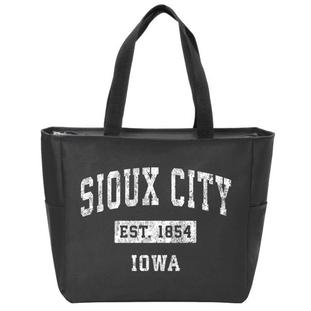 Sioux City Iowa Ia Vintage Established Sports Design Zip Tote Bag