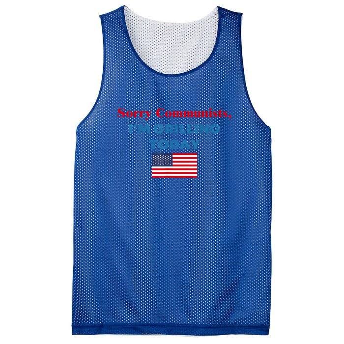 Sorry Communists Im Grilling Today American Flag Gift Mesh Reversible Basketball Jersey Tank