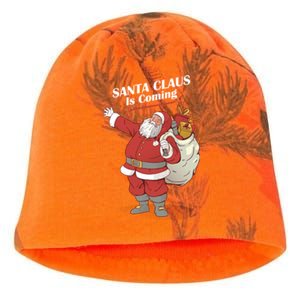 Santa Claus Is Coming Cute Gift Funny Santa Christmas Pajama Gift Kati - Camo Knit Beanie