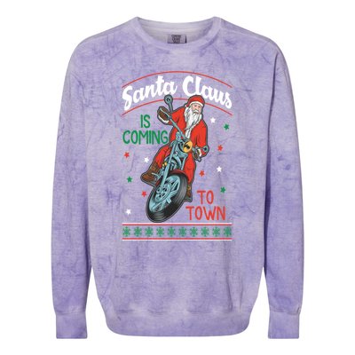 Santa Claus Is Coming Gift Colorblast Crewneck Sweatshirt