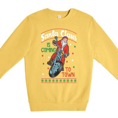 Santa Claus Is Coming Gift Premium Crewneck Sweatshirt